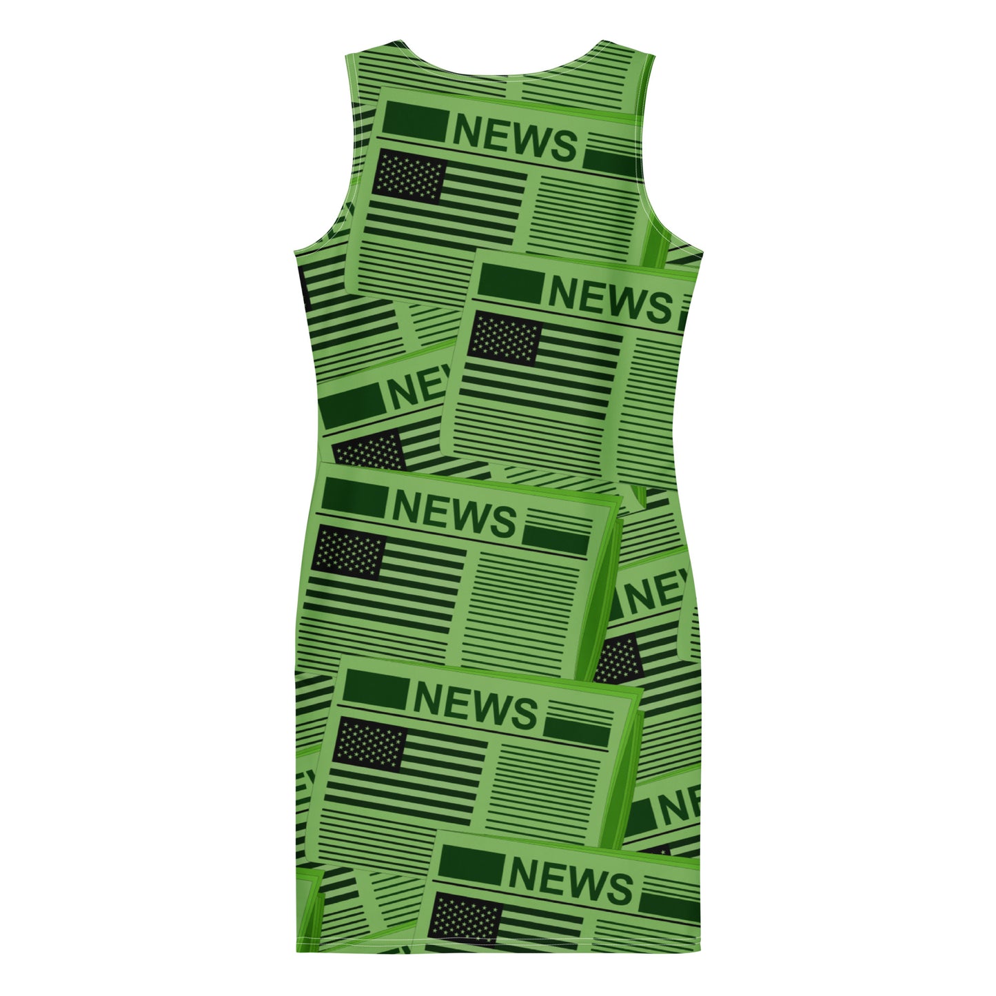USA Newspapers Bodycon Dress (Green)