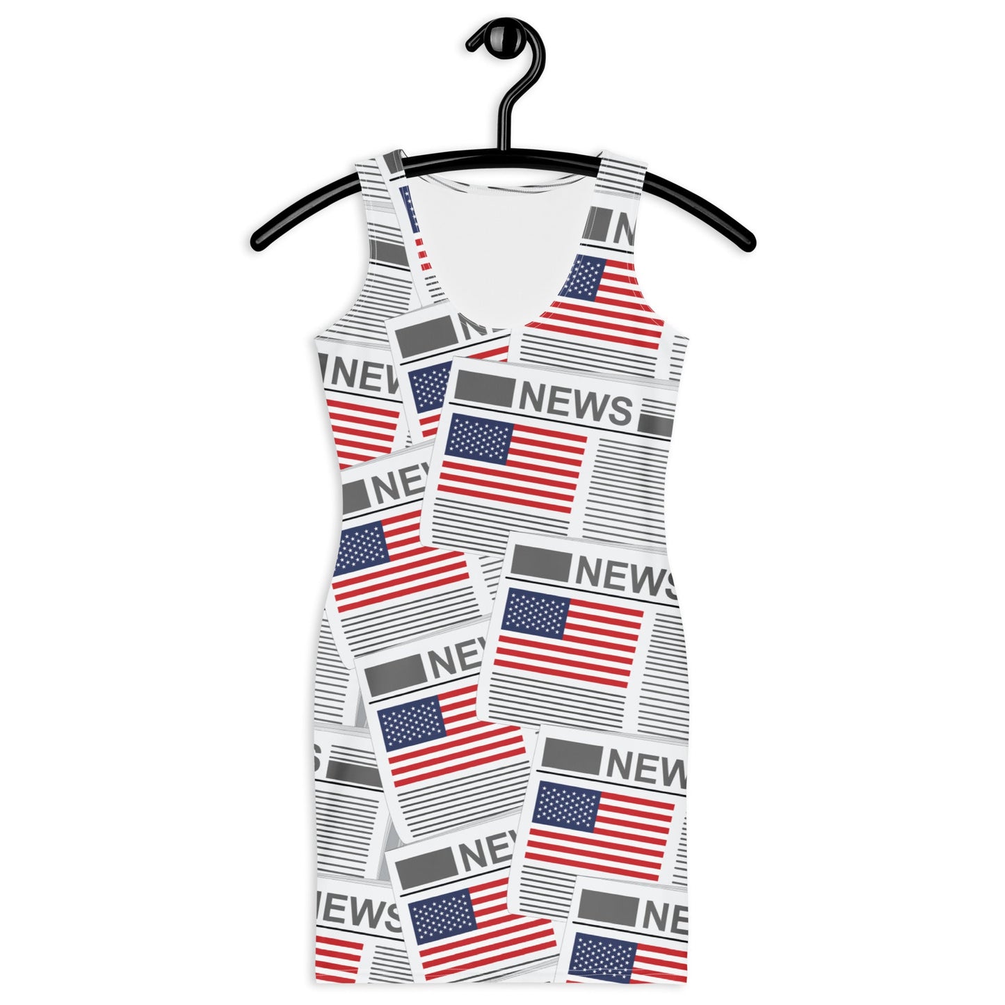 USA Newspapers Bodycon Dress (White)