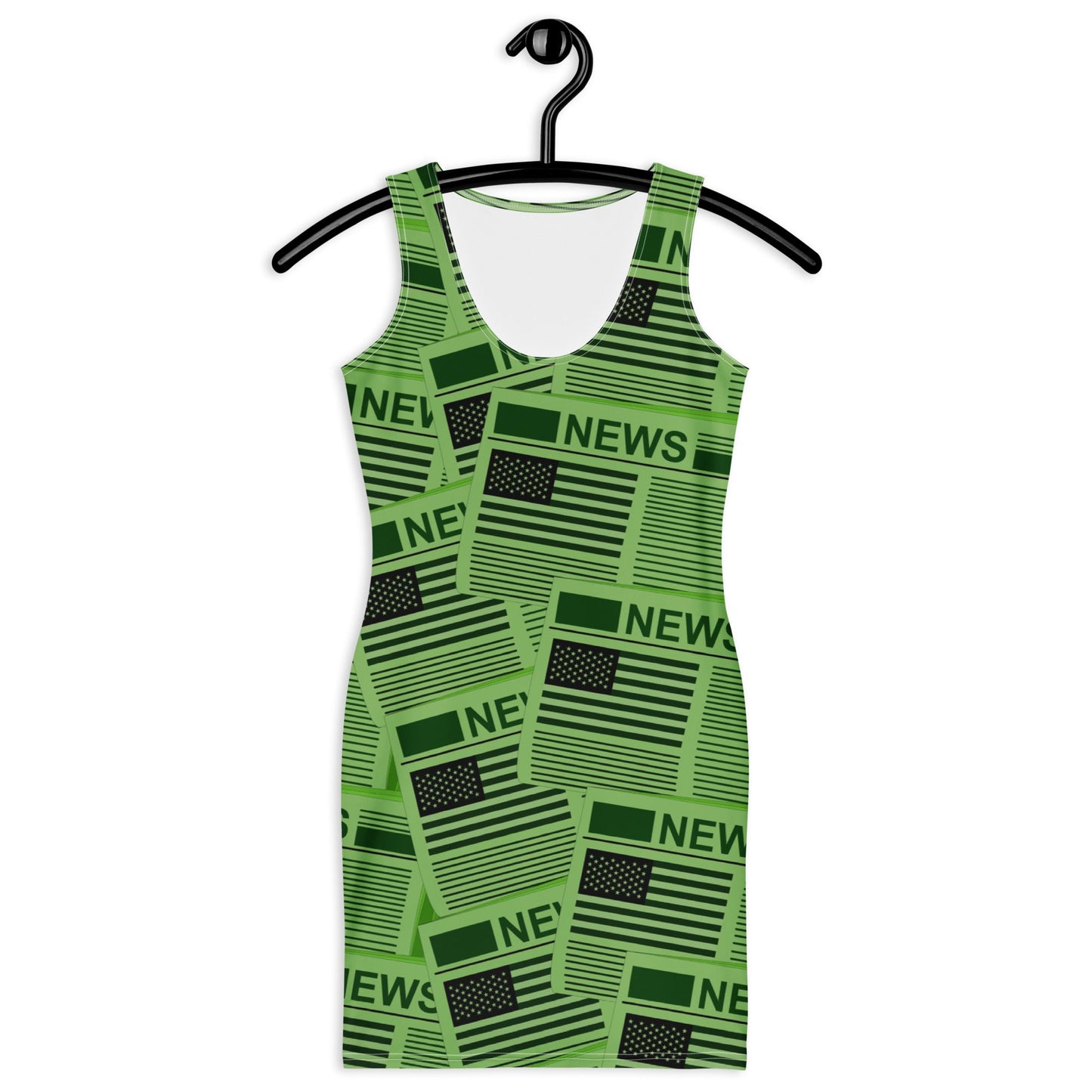 USA Newspapers Bodycon Dress (Green)