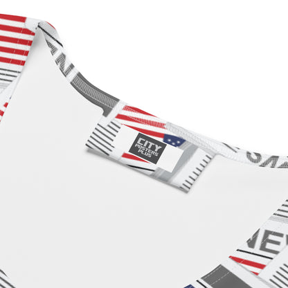 USA Newspapers Crop Top (White)