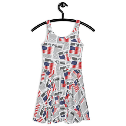 USA Newspapers Skater Dress (White)