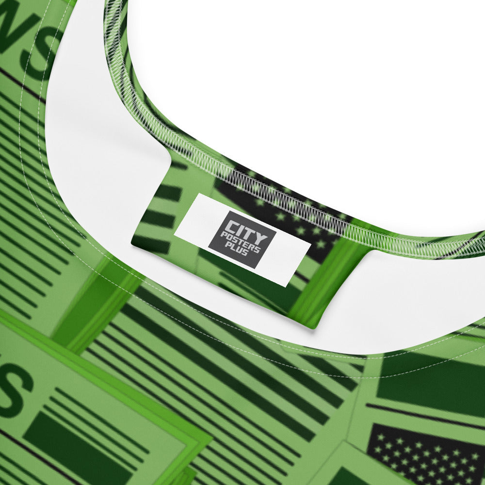 USA Newspapers Skater Dress (Green)