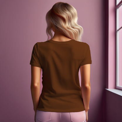 12 Number Women T-Shirt (Brown) | Stylish Numeric Graphic Tee