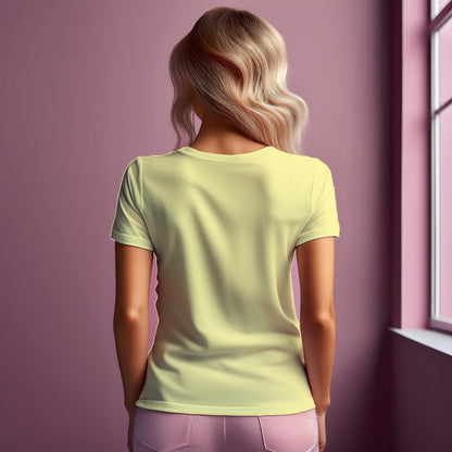 00 Number Women T-Shirt (Butter Yellow) | Stylish Numeric Graphic Tee