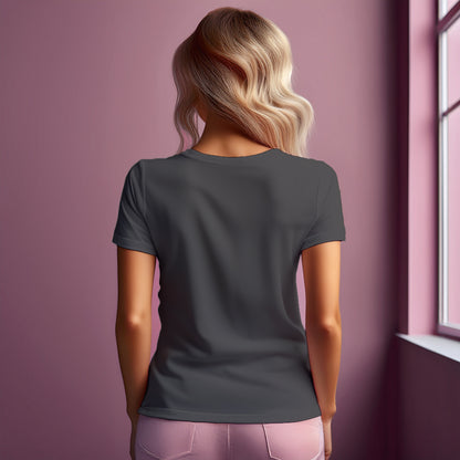 02 Number Women T-Shirt (Charcoal Grey) | Stylish Numeric Graphic Tee