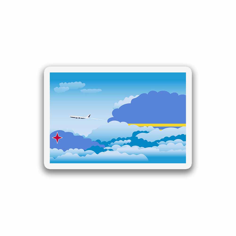 Aruba Day Clouds Fridge Magnet