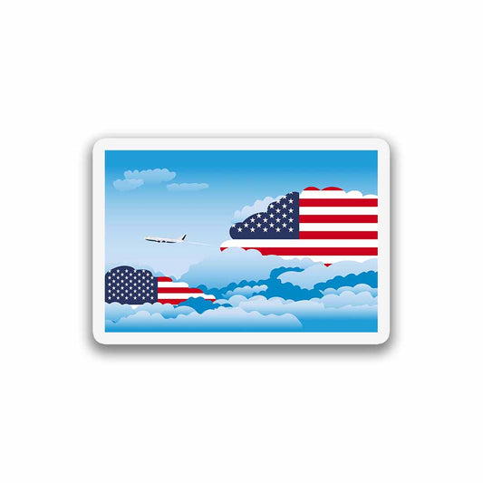 United States Day Clouds Fridge Magnet
