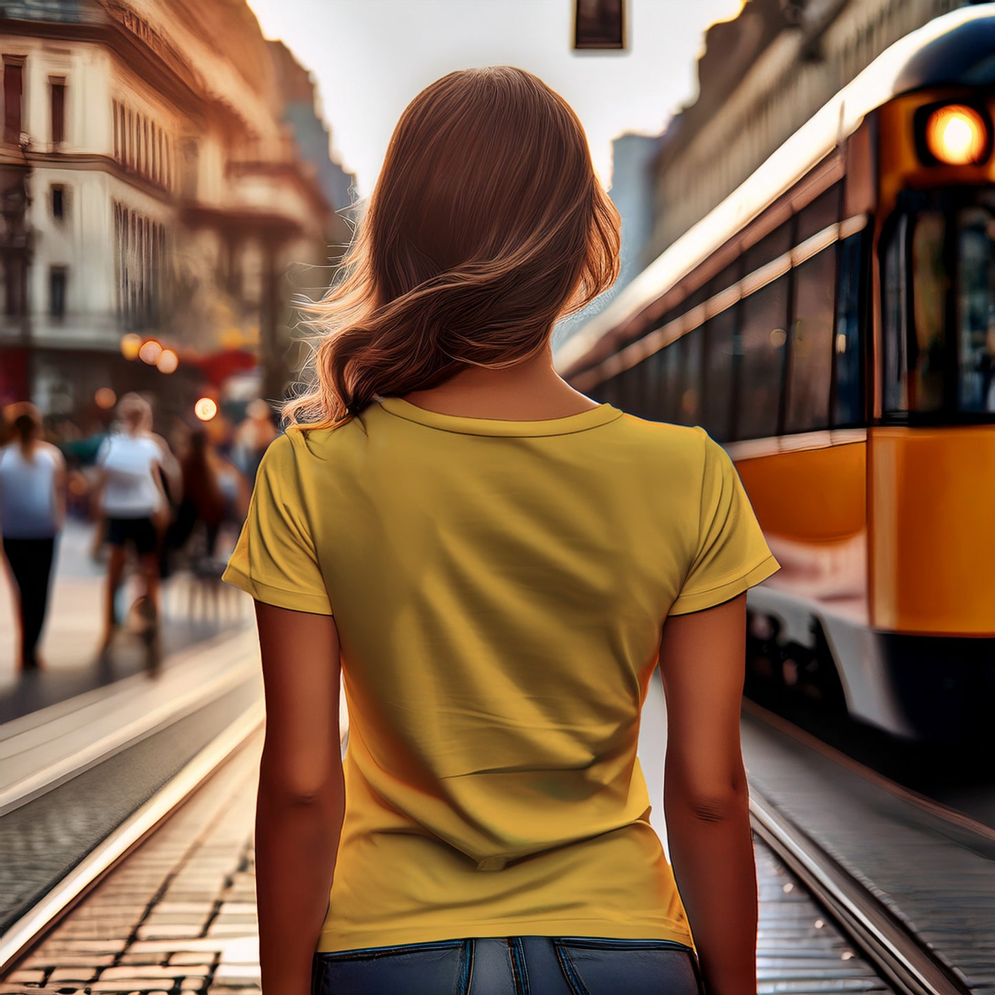 2042 Year Women T-Shirt (Golden Yellow)