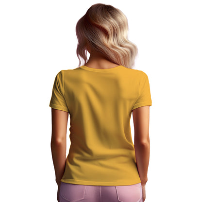 00 Number Women T-Shirt (Golden Yellow) | Stylish Numeric Graphic Tee