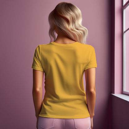 01 Number Women T-Shirt (Golden Yellow) | Stylish Numeric Graphic Tee