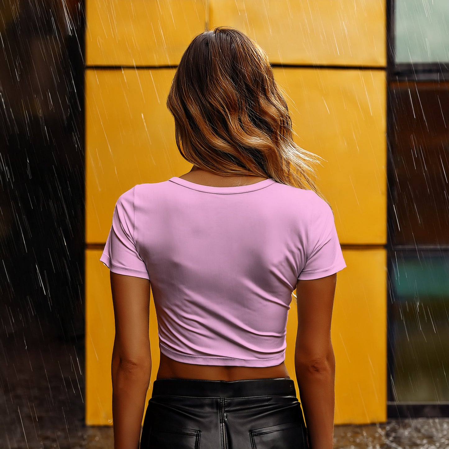 76 Number Women Crop Top (Light Pink)