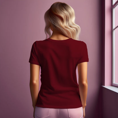04 Number Women T-Shirt (Maroon) | Stylish Numeric Graphic Tee