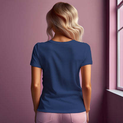 00 Number Women T-Shirt (Navy Blue) | Stylish Numeric Graphic Tee