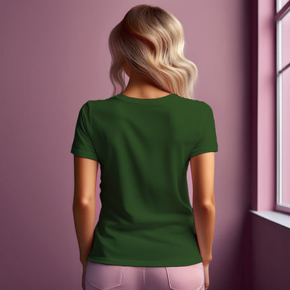 06 Number Women T-Shirt (Olive Green) | Stylish Numeric Graphic Tee