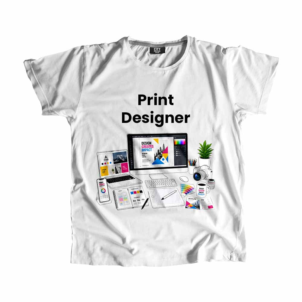 Print Designer Men Unisex T-Shirt (White) Tech Innovation Unisex T-Shirt