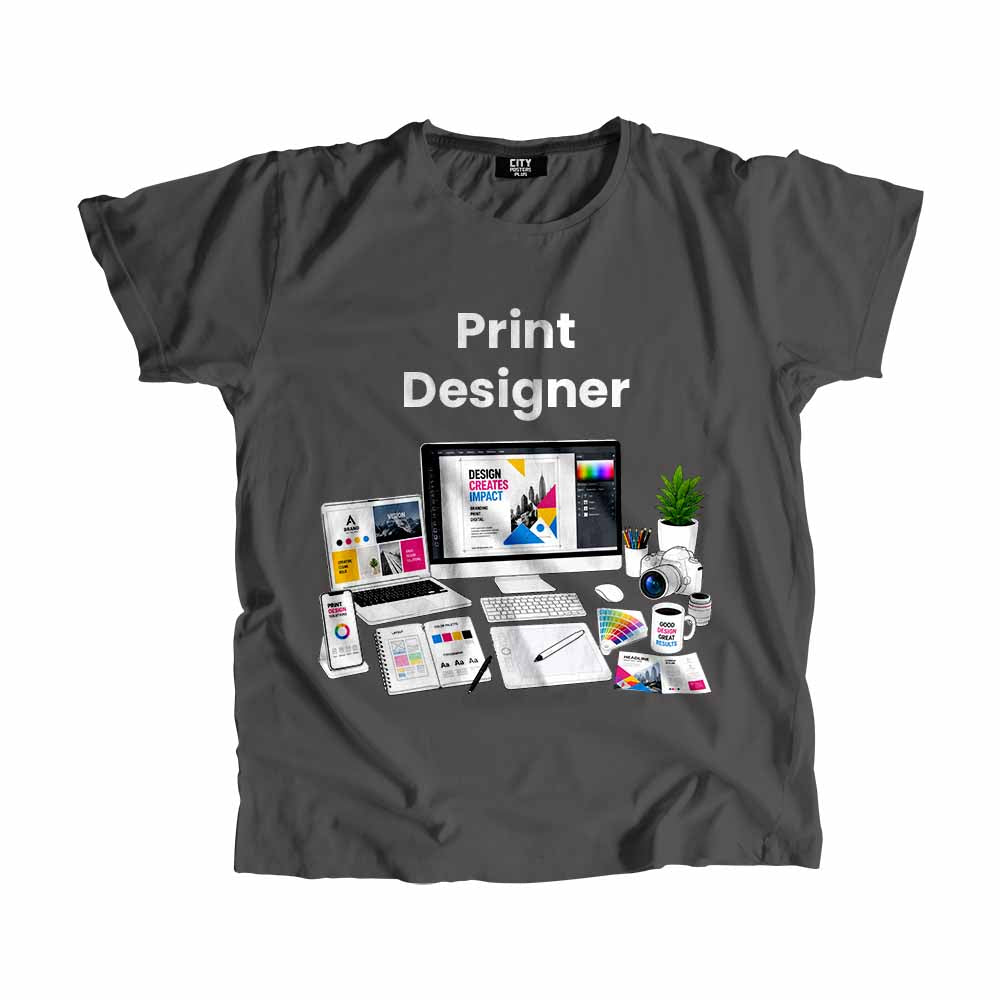 Print Designer Men Unisex T-Shirt (Charcoal Grey) Technology Unisex T-Shirt | City Posters Plus