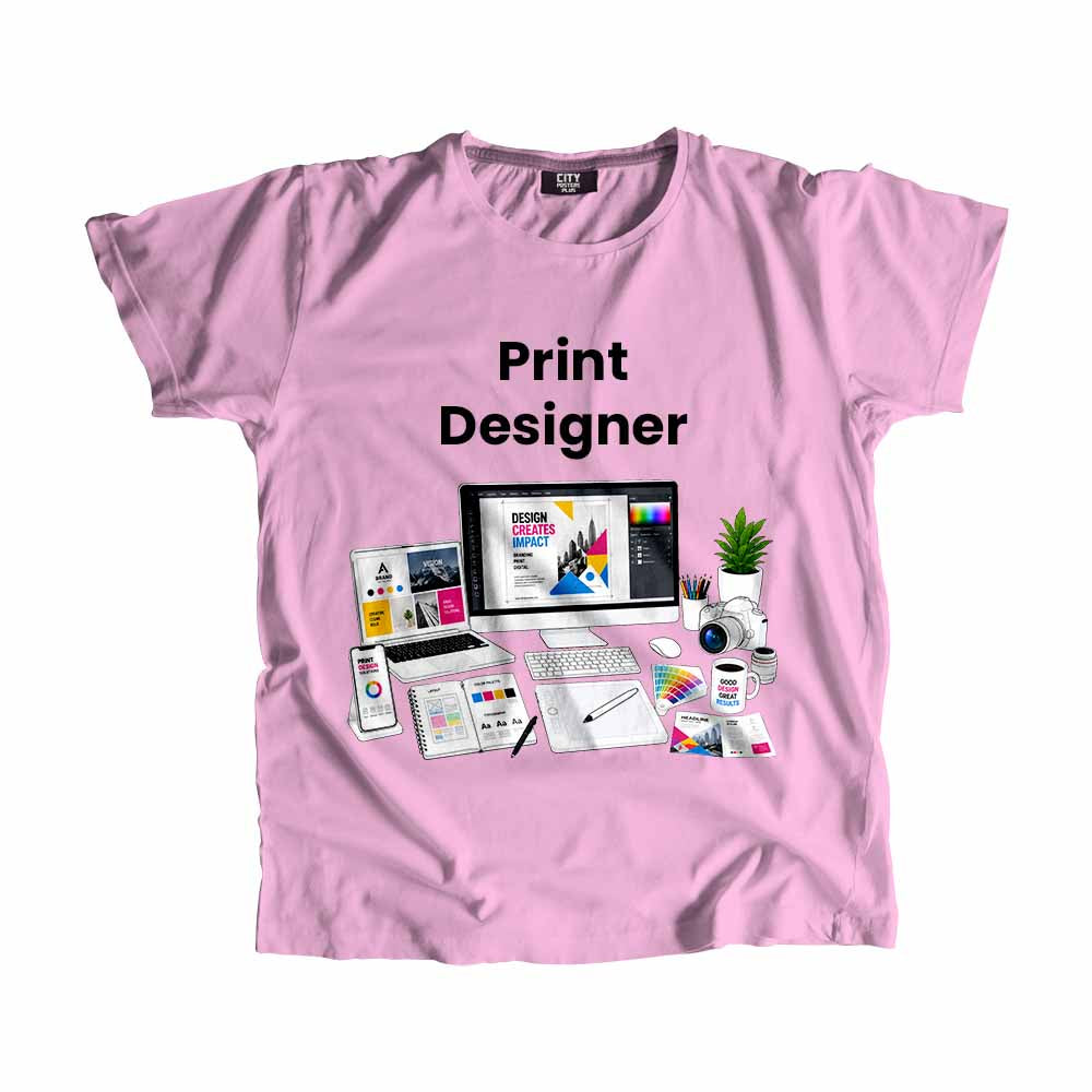 Print Designer Men Unisex T-Shirt (Light Pink) Technology Unisex T-Shirt | City Posters Plus