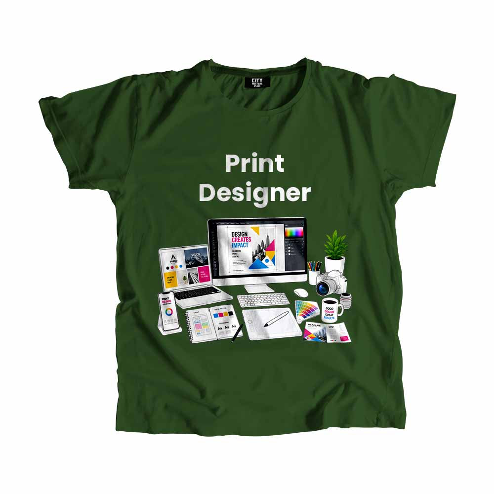 Print Designer Men Unisex T-Shirt (Olive Green) Technology Unisex T-Shirt | City Posters Plus
