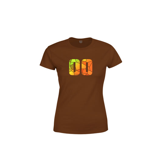 00 Number Women's T-Shirt (Brown)