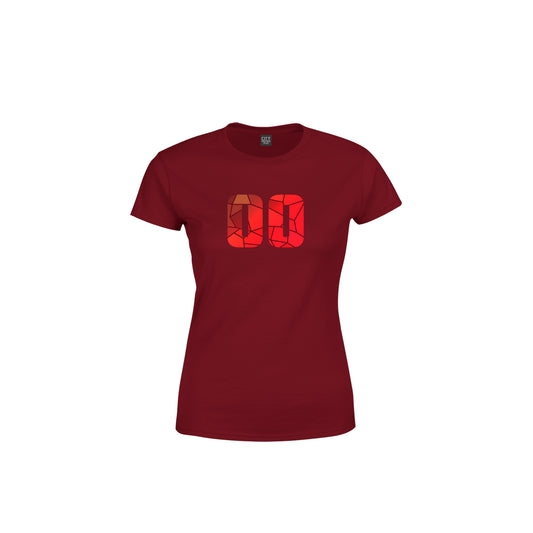 00 Number Women's T-Shirt (Maroon)
