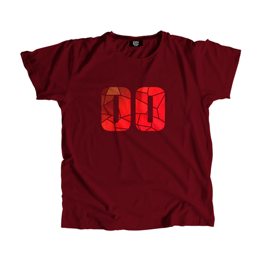 00 Number Men Women Unisex T-Shirt (Maroon)