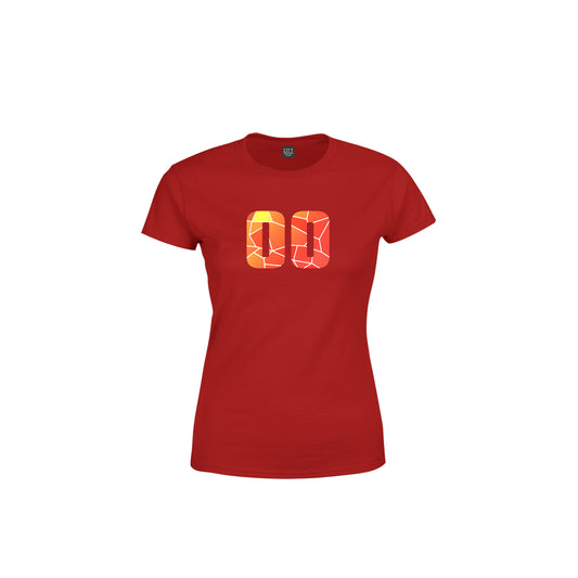 00 Number Women's T-Shirt (Red)
