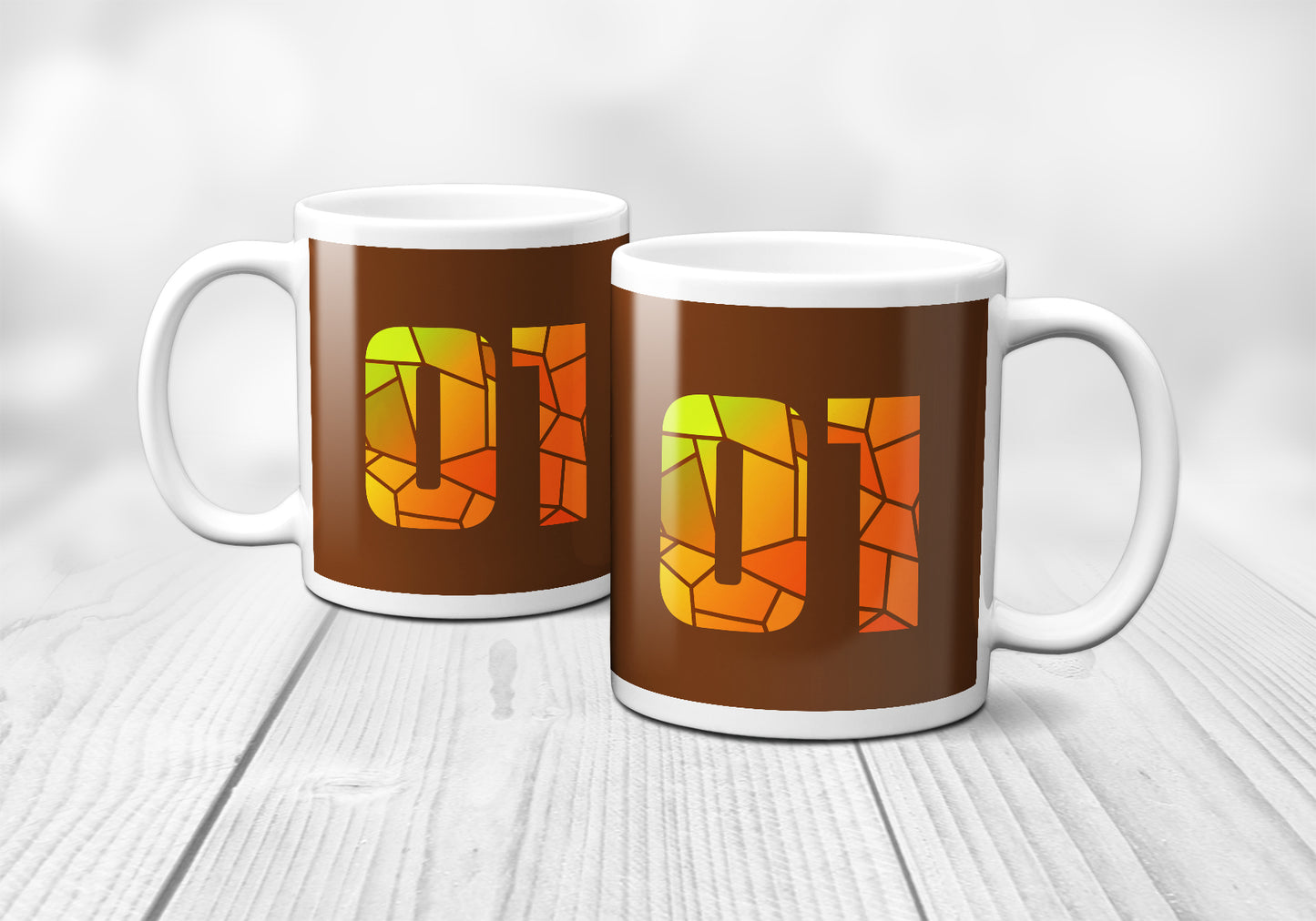 01 Number Mug (Brown)