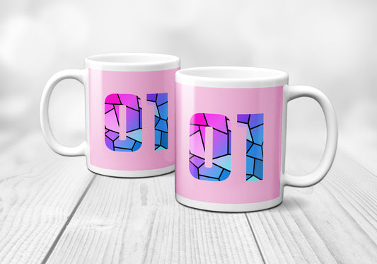 01 Number Mug (Light Pink)