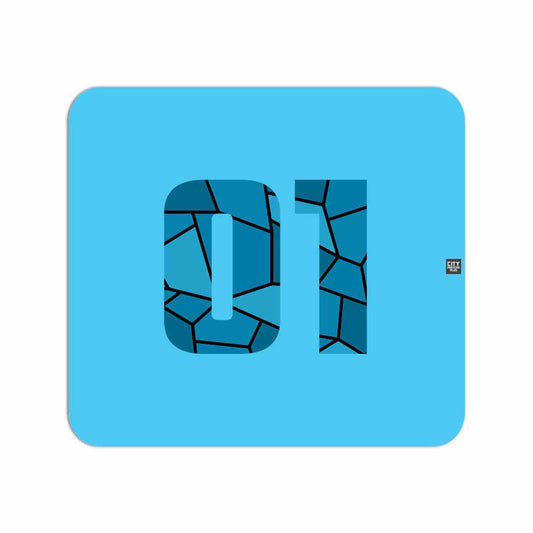 01 Number Mouse pad (Sky Blue)