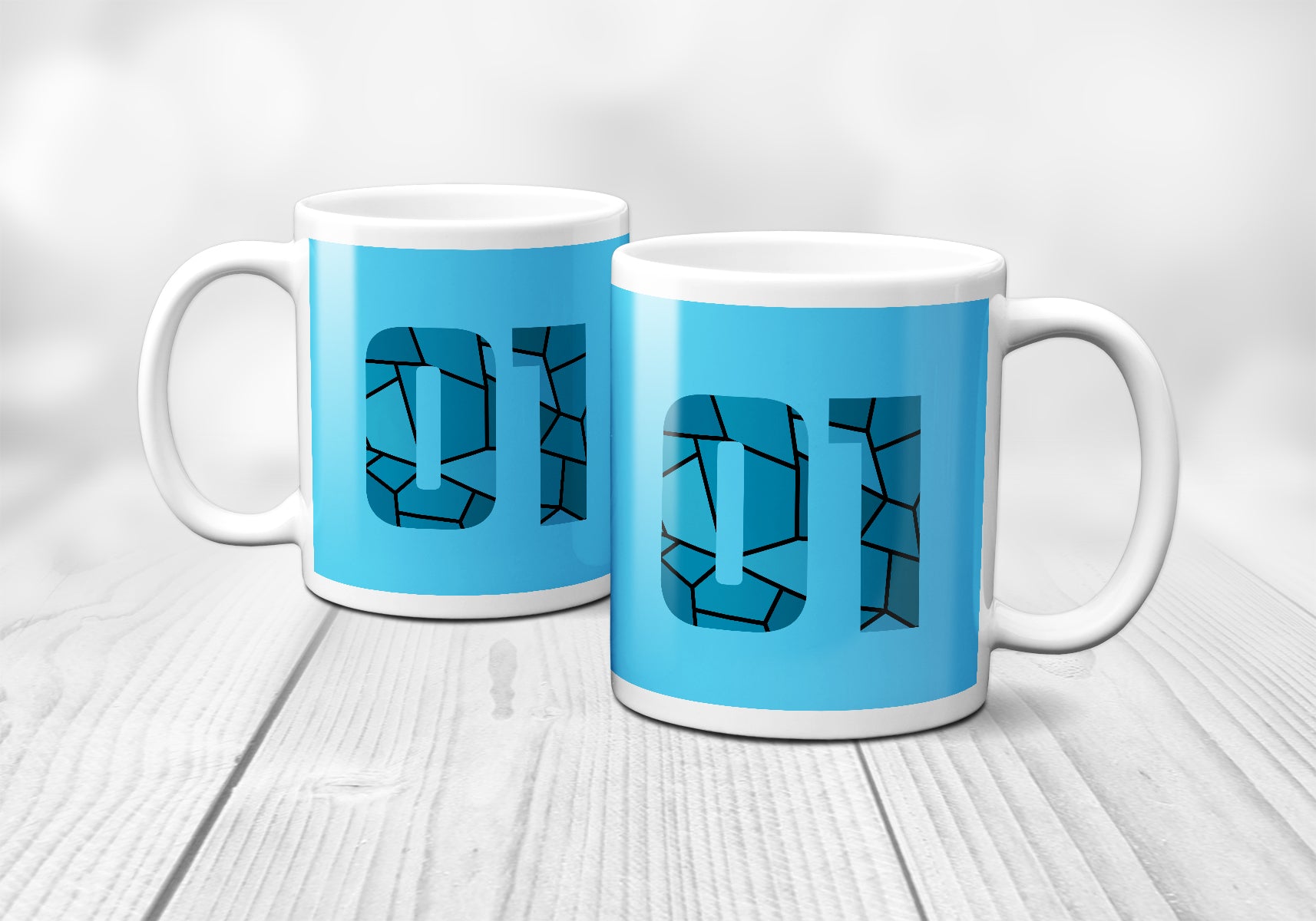 01 Number Mug (Sky Blue)