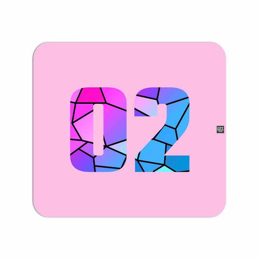 02 Number Mouse pad (Light Pink)