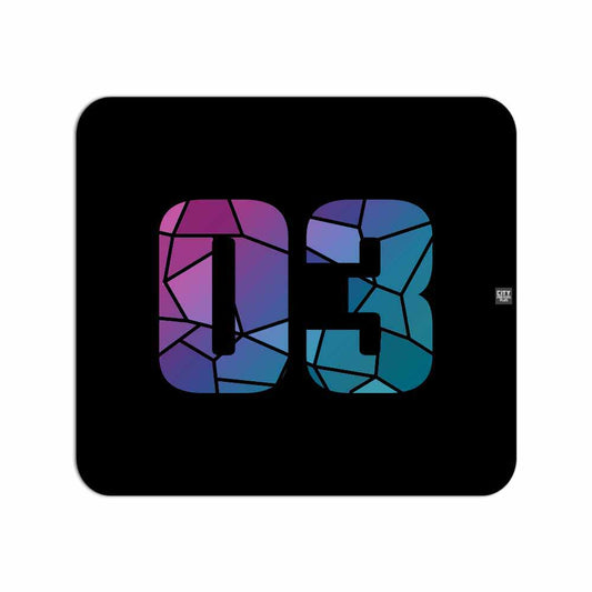 03 Number Mouse pad (Black)