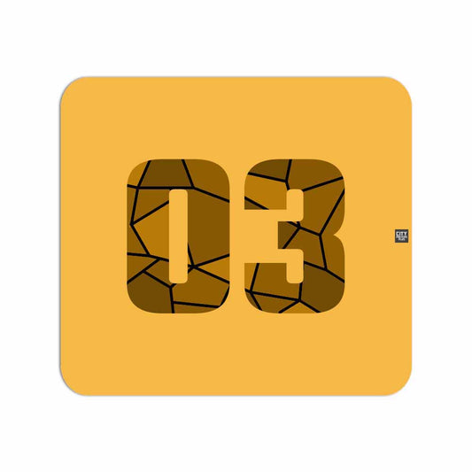 03 Number Mouse pad (Golden Yellow)