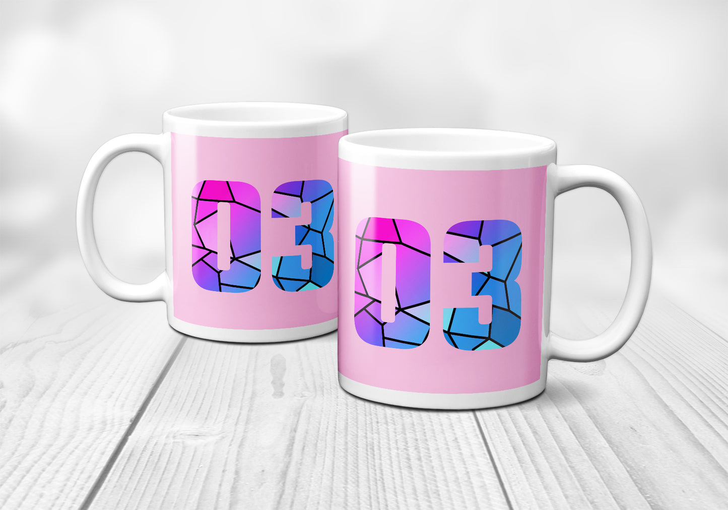 03 Number Mug (Light Pink)