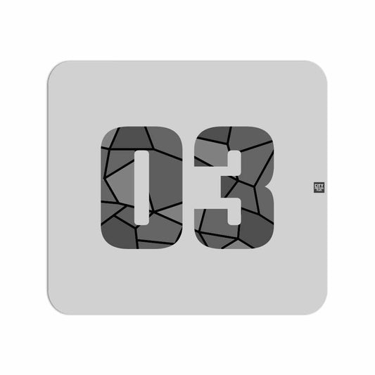 03 Number Mouse pad (Melange Grey)