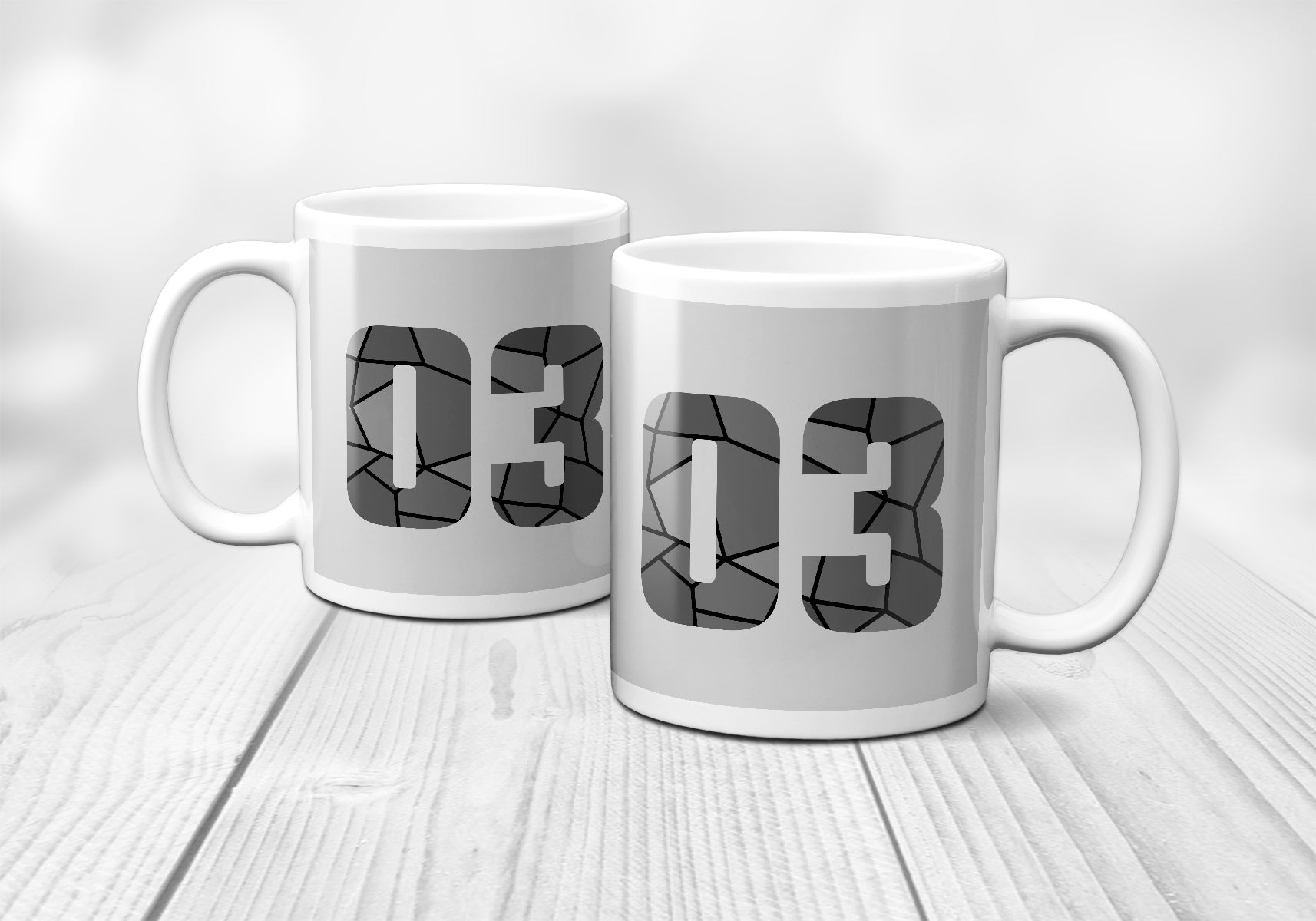 03 Number Mug (Melange Grey)