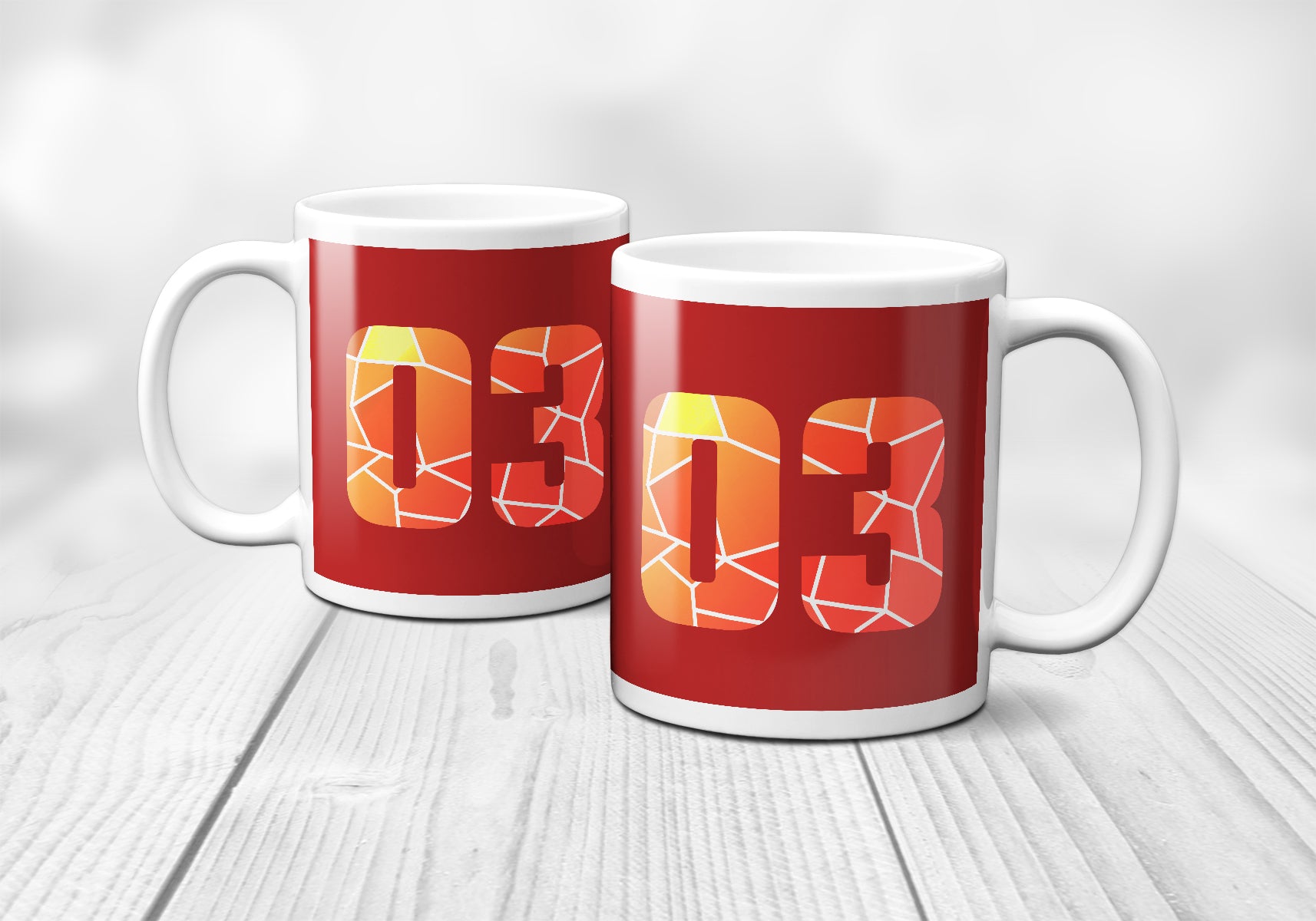 03 Number Mug (Red)