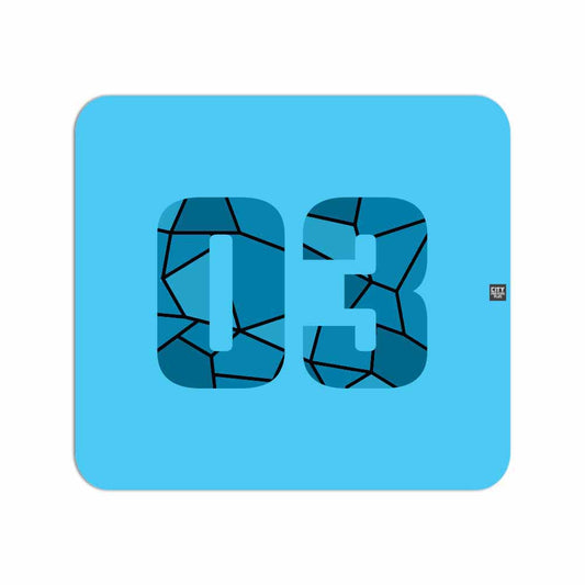 03 Number Mouse pad (Sky Blue)