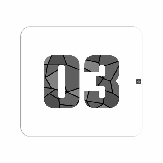 03 Number Mouse pad (White)