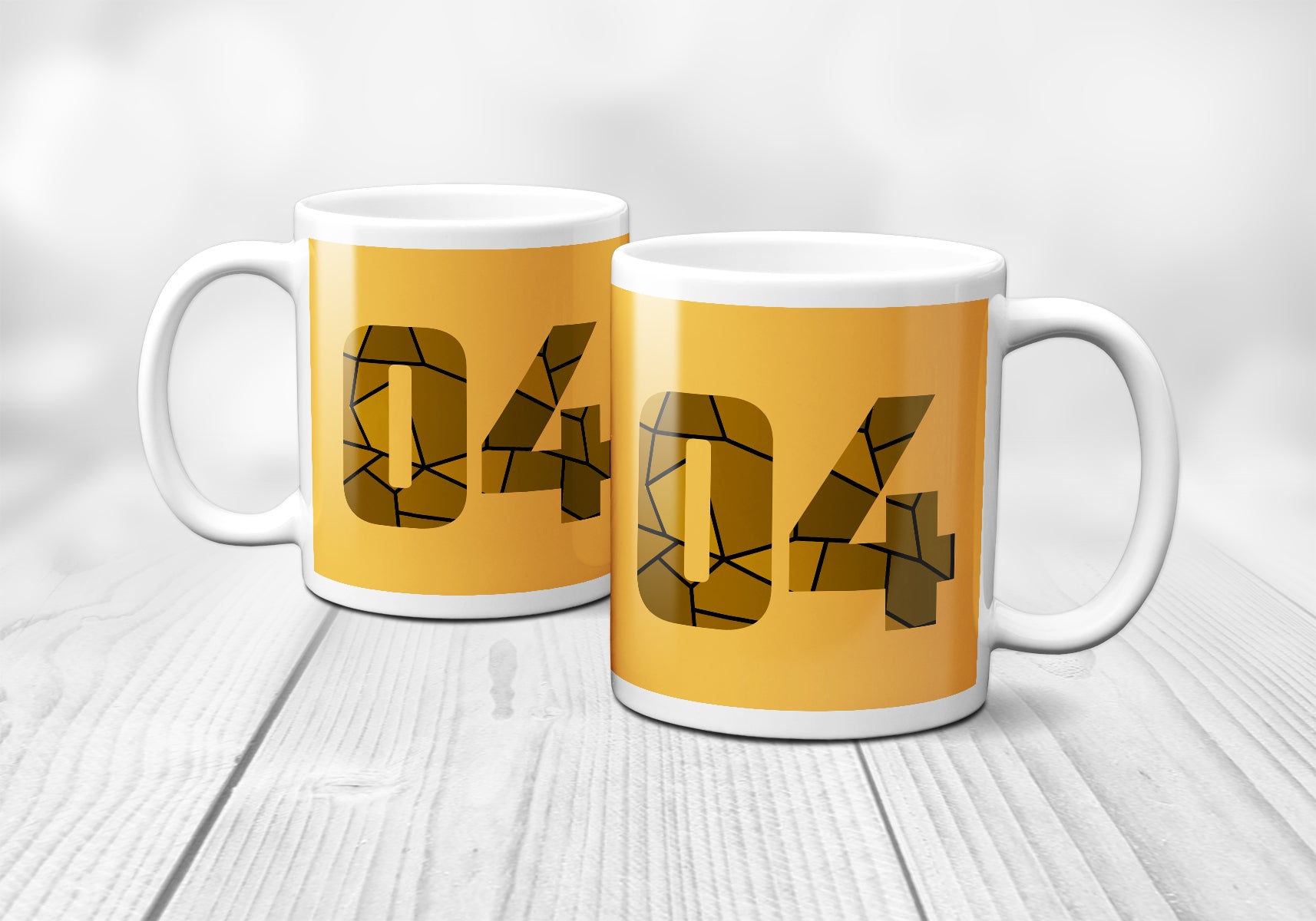 04 Number Mug (Golden Yellow)