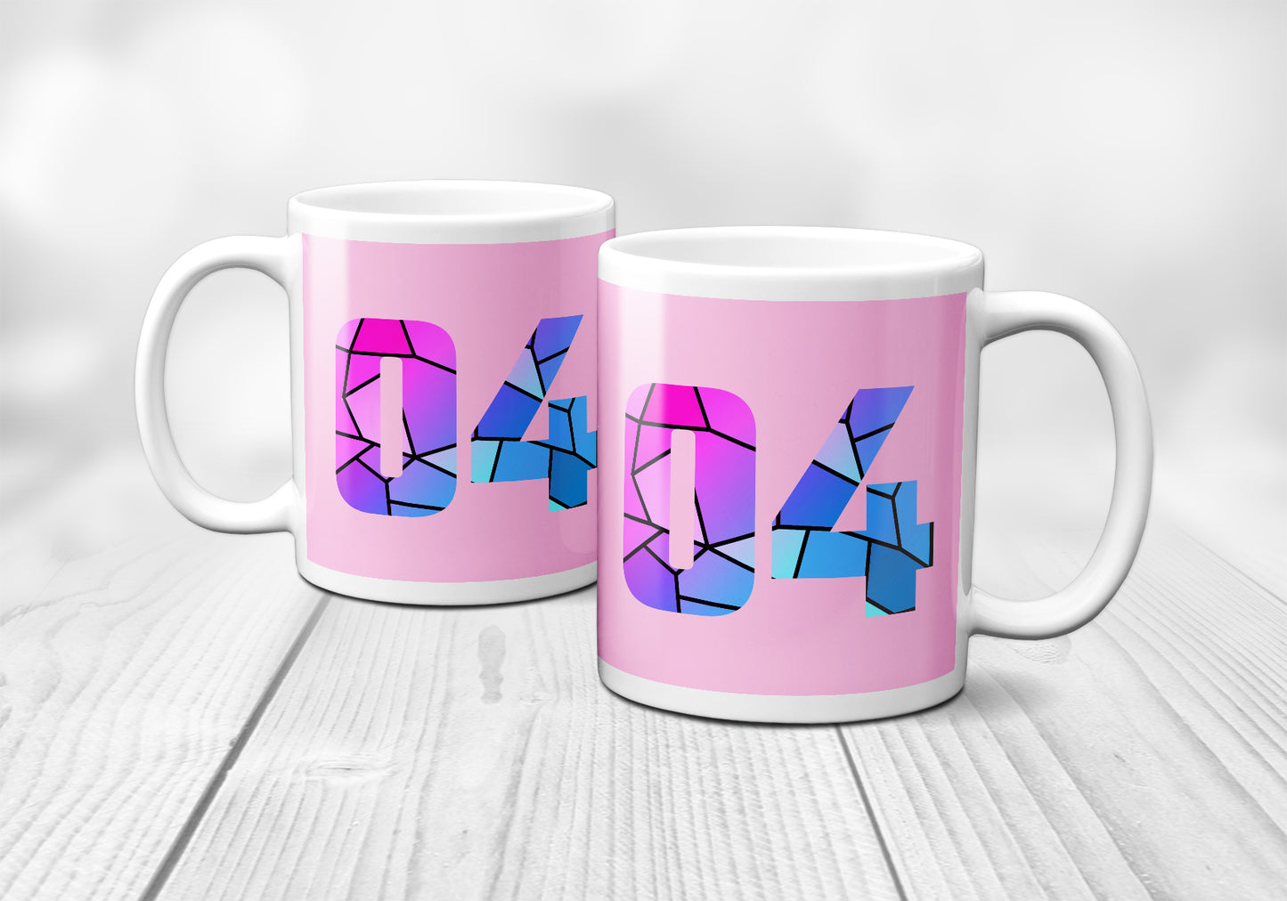 04 Number Mug (Light Pink)