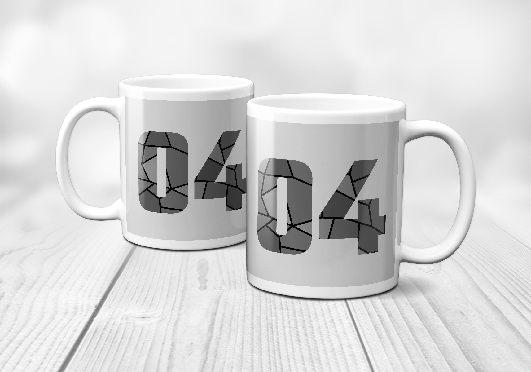 04 Number Mug (Melange Grey)