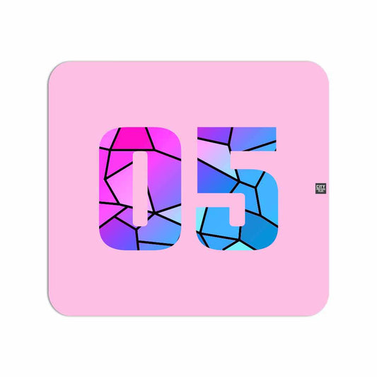05 Number Mouse pad (Light Pink)