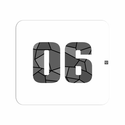 06 Number Mouse pad (White)