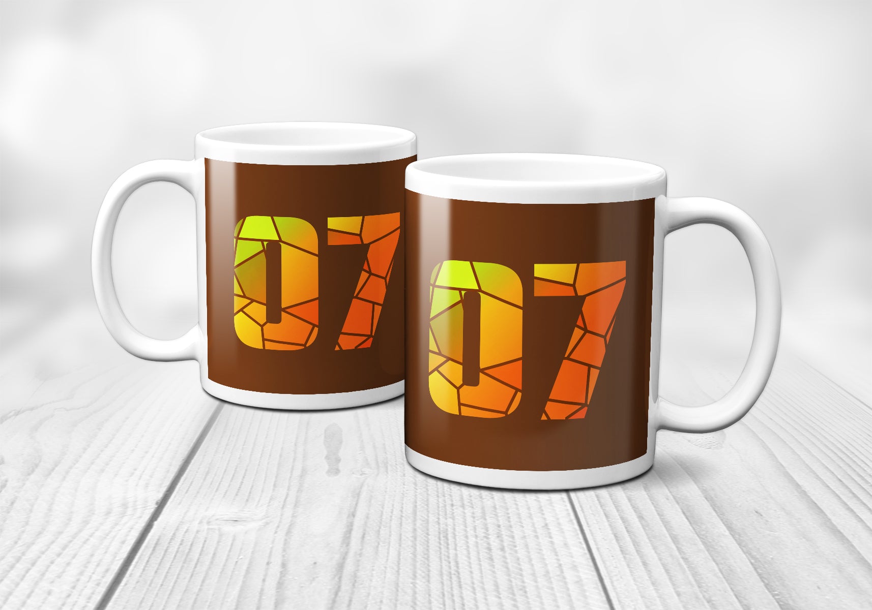 07 Number Mug (Brown)