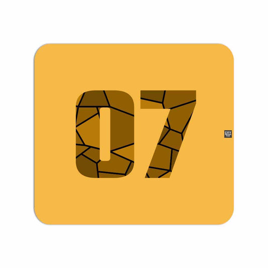 07 Number Mouse pad (Golden Yellow)