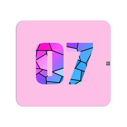 07 Number Mouse pad (Light Pink)