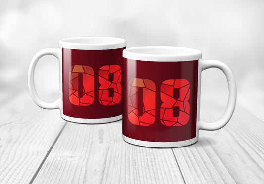 08 Number Mug (Maroon)