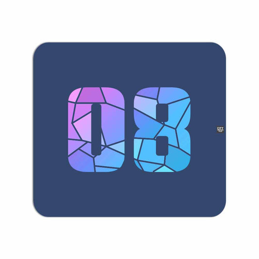 08 Number Mouse pad (Navy Blue)