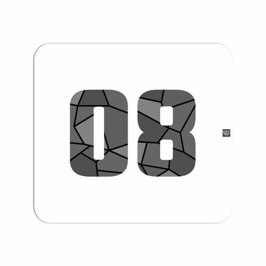 08 Number Mouse pad (White)